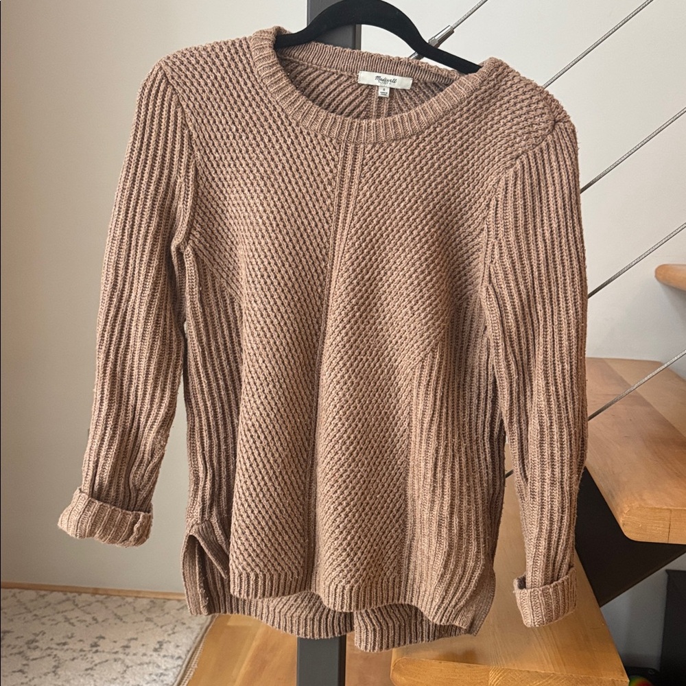 Madewell Tan Ribbed Knit Sweater